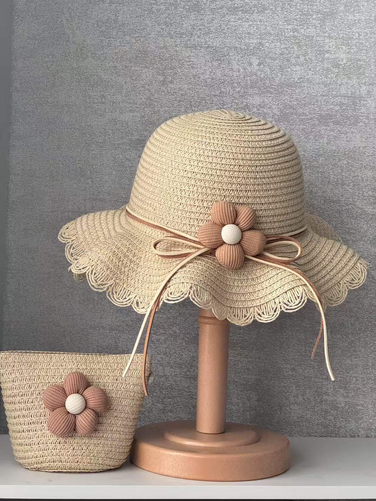 Summer Cute Baby Girl Flower Straw Hat 2pcs Child Outdoor Beach Caps Sunshade Wide brim Bucket Hats Accessories 2-8 Years Kids
Summer Cute Baby Girl Flower Straw Hat 2pcs Child Outdoor Beach Caps Sunshade Wide brim Bucket Hats Accessories 2-8 Years Kids