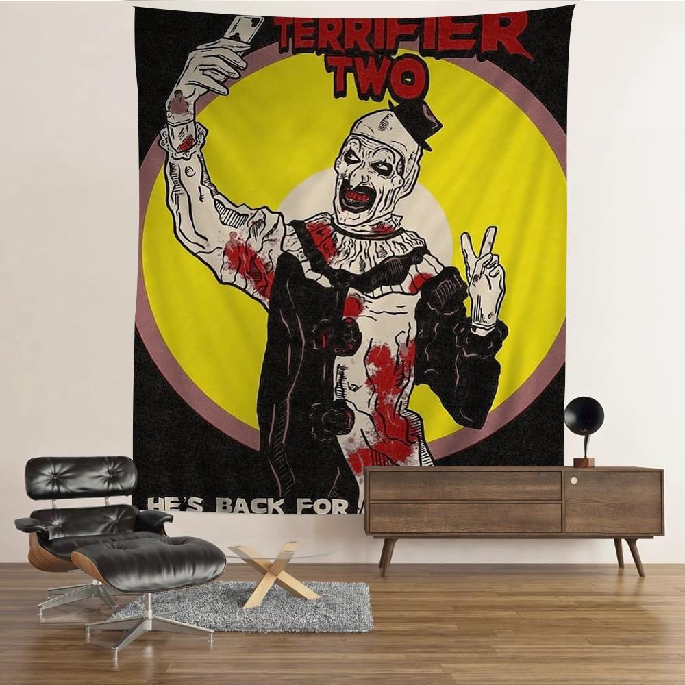 VIKAMA SoulKilling Phantom Tapestry BloodEyed Clown Terrifying Haunted House Halloween Party Decoration 74x94cm(29x37in)
VIKAMA SoulKilling Phantom Tapestry BloodEyed Clown Terrifying Haunted House Halloween Party Decoration 74x94cm(29x37in)
