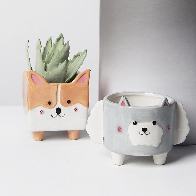 Animal Ceramic Flowerpot Cute Corgi Lamb Vase Cartoon Animal Decor Art Flower Arrangement Home Succulent Potted Home Decoration
Animal Ceramic Flowerpot Cute Corgi Lamb Vase Cartoon Animal Decor Art Flower Arrangement Home Succulent Potted Home Decoration