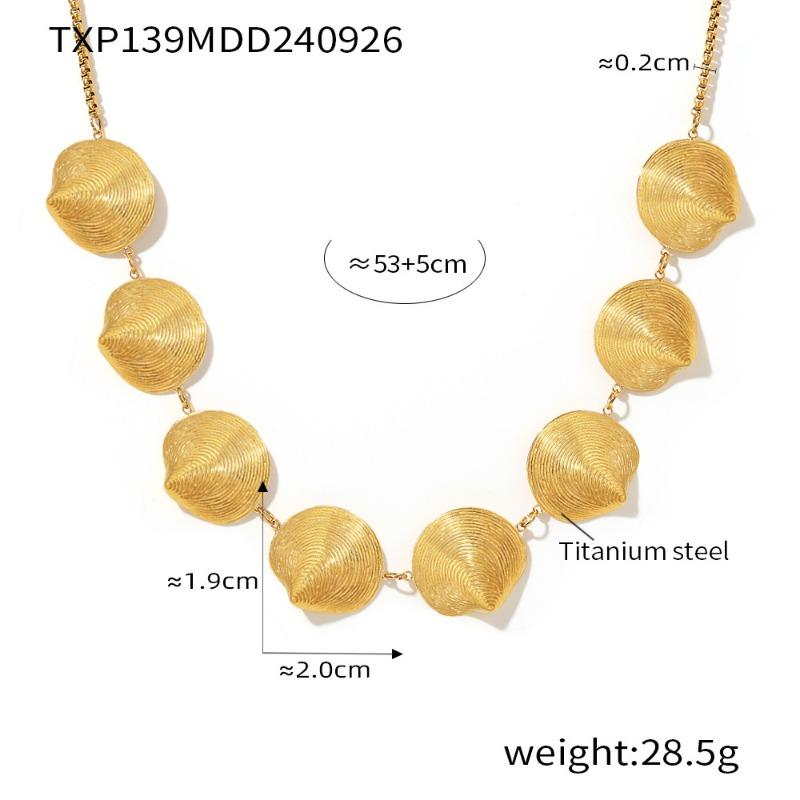 Scallop shell necklace, earrings, and jewelry set - ocean-inspired, new cross-border design, titanium steel plated with 18k real gold
Scallop shell necklace, earrings, and jewelry set - ocean-inspired, new cross-border design, titanium steel plated with 18k real gold