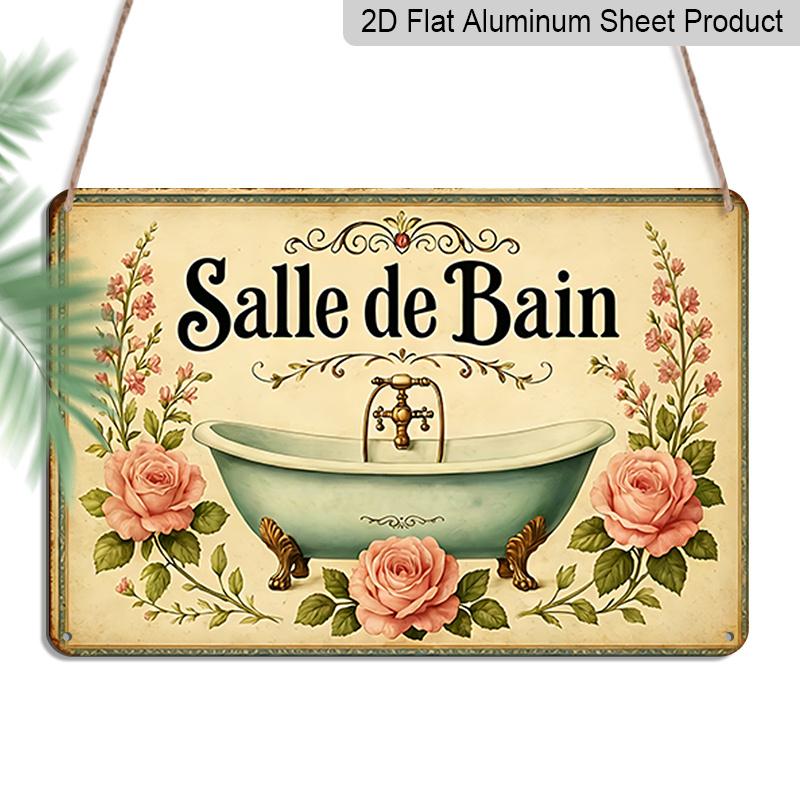 2D Flat Vintage French Bathtub Wall Plaque with Pink Roses & Green Foliage - Bath Sign, Metal Wall Art Suitable for Bathroom or Multi-Room Decor 20*30cm
2D Flat Vintage French Bathtub Wall Plaque with Pink Roses & Green Foliage - Bath Sign, Metal Wall Art Suitable for Bathroom or Multi-Room Decor 20*30cm