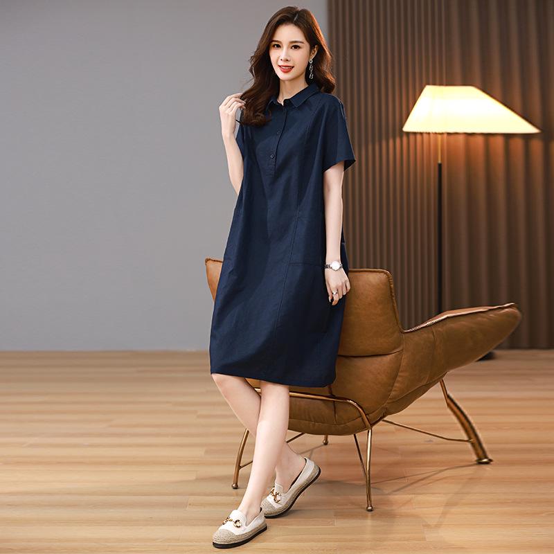 Шикарное фиолетовое хлопково-льняное платье для женщин среднего возраста - Летнее однотонное с небольшим лацканом M темно-синий
Шикарное фиолетовое хлопково-льняное платье для женщин среднего возраста - Летнее однотонное с небольшим лацканом M темно-синий