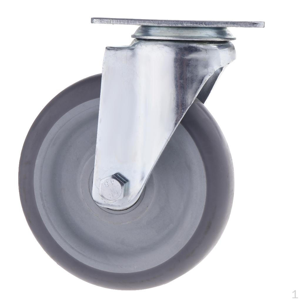 5-дюймовое поворотное роликовое колесо с резиновым основанием, верхняя пластина, тележка с подшипником 
5-дюймовое поворотное роликовое колесо с резиновым основанием, верхняя пластина, тележка с подшипником