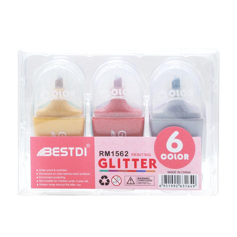 RM1562 Glitter & Fluorescent Macaron Color Pens - 6 & 8 Colors in PVC Box Chisel Tip
RM1562 Glitter & Fluorescent Macaron Color Pens - 6 & 8 Colors in PVC Box Chisel Tip
