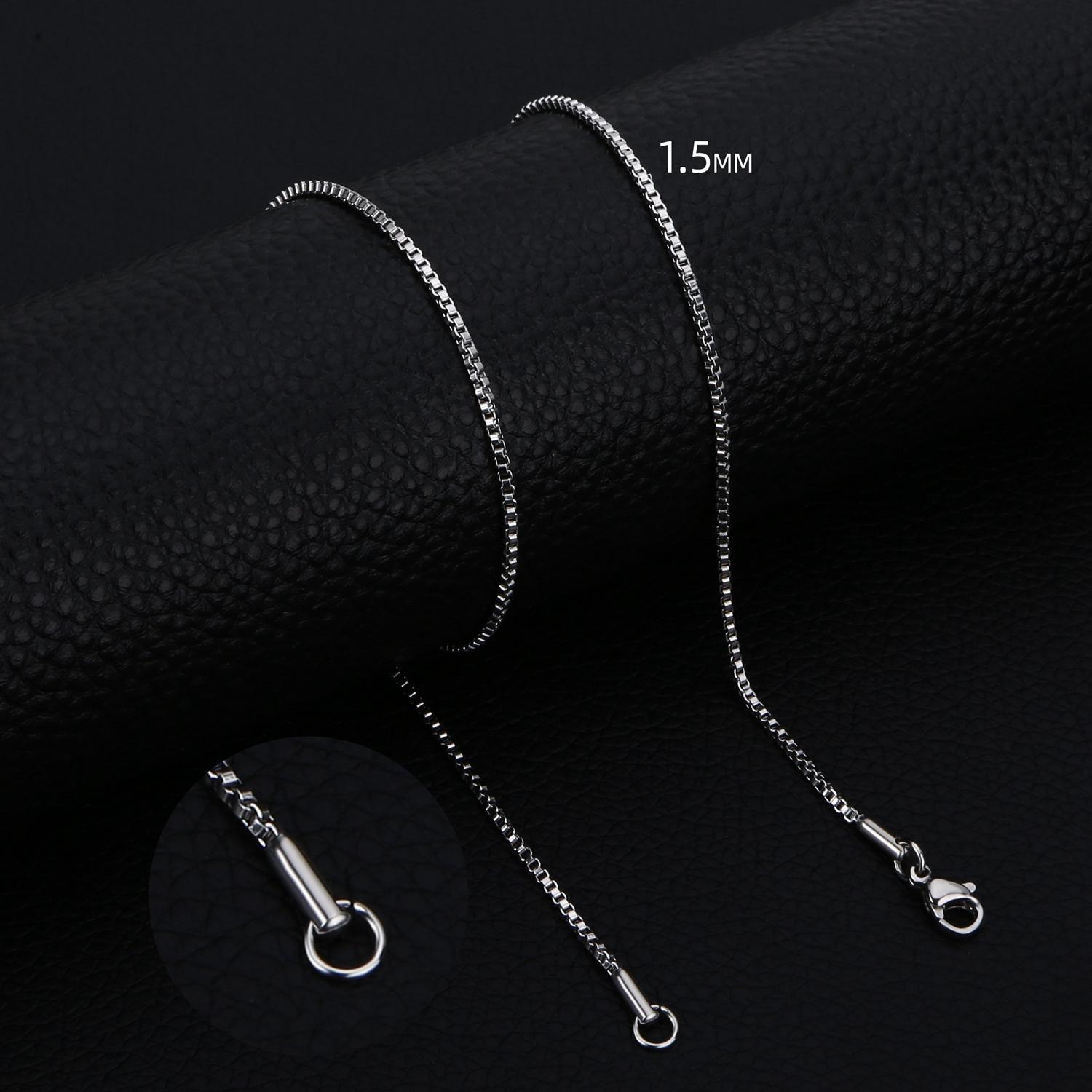 HIYEE 1.5 To 3 MM Thick Stainless Steel Box Chain Necklaces For Men And Women Jewelry Link Chokers With 18 To 24 Inches 45cm
HIYEE 1.5 To 3 MM Thick Stainless Steel Box Chain Necklaces For Men And Women Jewelry Link Chokers With 18 To 24 Inches 45cm