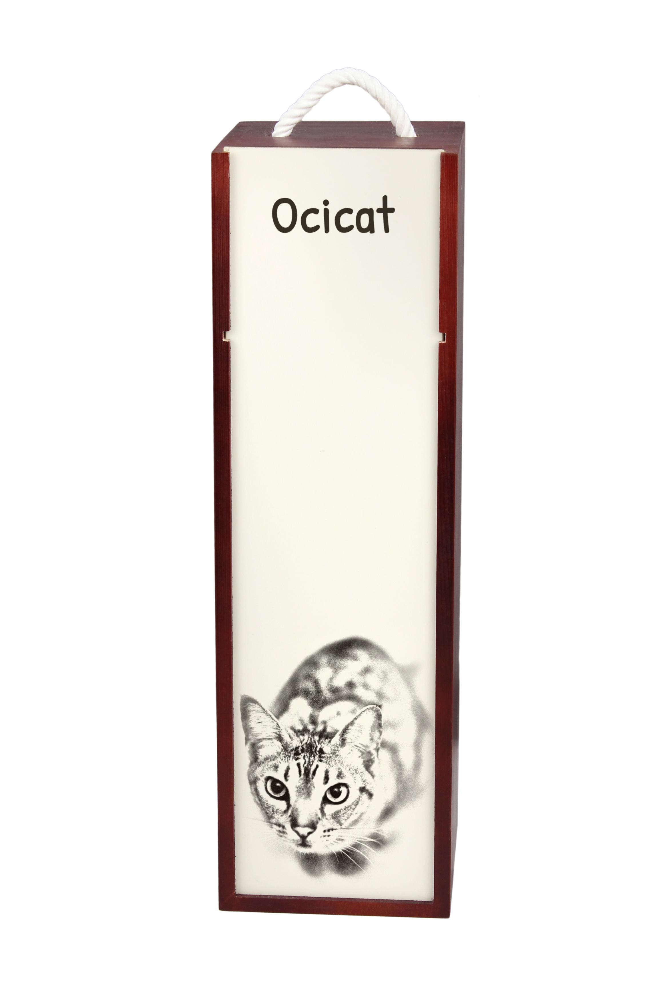 Ocicat - wine box with a cat, alcohol box with graphics, personalized gift box from the Art-Dog brand коричневий
Ocicat - wine box with a cat, alcohol box with graphics, personalized gift box from the Art-Dog brand коричневий