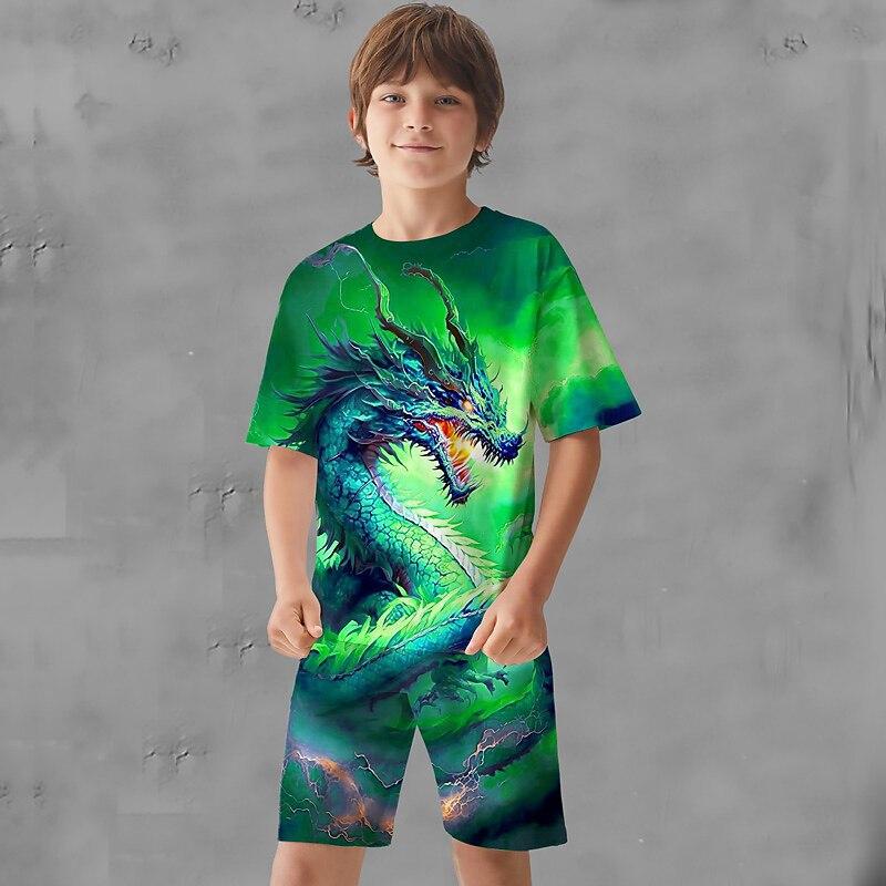 Summer Round Neck 3D Dragon Pattern Printed Top Fashionable Casual Short Sleeved Children s Boy T-shirts 170
Summer Round Neck 3D Dragon Pattern Printed Top Fashionable Casual Short Sleeved Children s Boy T-shirts 170