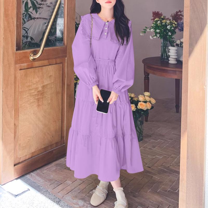 VONDA Женские платья А-силуэта с длинными рукавами и оборками-лацканами 2XL фиолетовый
VONDA Женские платья А-силуэта с длинными рукавами и оборками-лацканами 2XL фиолетовый