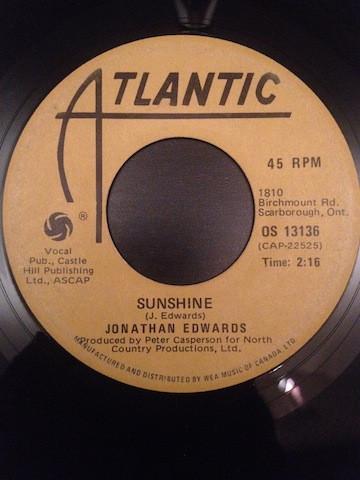 7inch Record JONATHAN EDWARDS DANNY OKEEFE SunshineGood Time Charlies Got Th OS13136 Atlantic Canada Pop Used
7inch Record JONATHAN EDWARDS DANNY OKEEFE SunshineGood Time Charlies Got Th OS13136 Atlantic Canada Pop Used