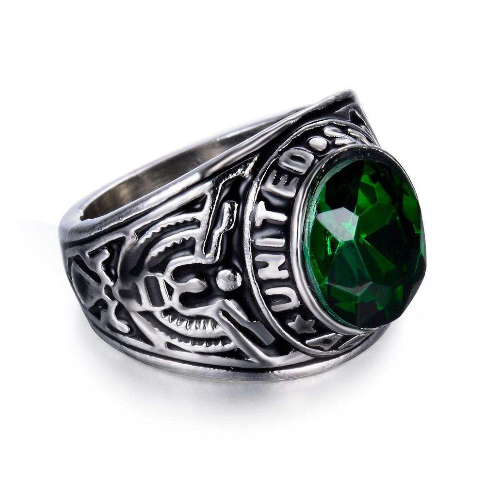 Винтажные ювелирные изделия из нержавеющей стали American Gi Eagle Ruby Titanium Steel Ring No. 11 зелёный
Винтажные ювелирные изделия из нержавеющей стали American Gi Eagle Ruby Titanium Steel Ring No. 11 зелёный