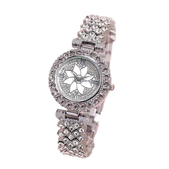 Ladies Watch with Rhinestone Floral Crystal Dial No Numbers Two-Hands Quartz Movement, Ultra-Thin срібний
Ladies Watch with Rhinestone Floral Crystal Dial No Numbers Two-Hands Quartz Movement, Ultra-Thin срібний