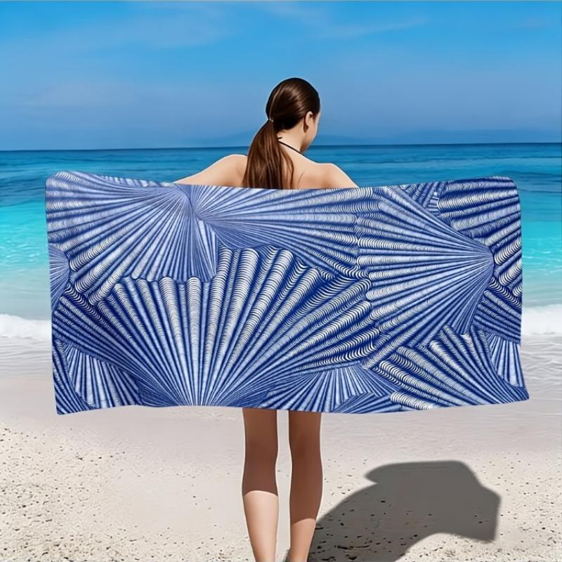 Optical Illusion Beach Towel, Blue and White Fan Pattern, Abstract Geometric Design, Quick Dry Microfiber, Gift for Art Lovers W40*H60(CM)
Optical Illusion Beach Towel, Blue and White Fan Pattern, Abstract Geometric Design, Quick Dry Microfiber, Gift for Art Lovers W40*H60(CM)