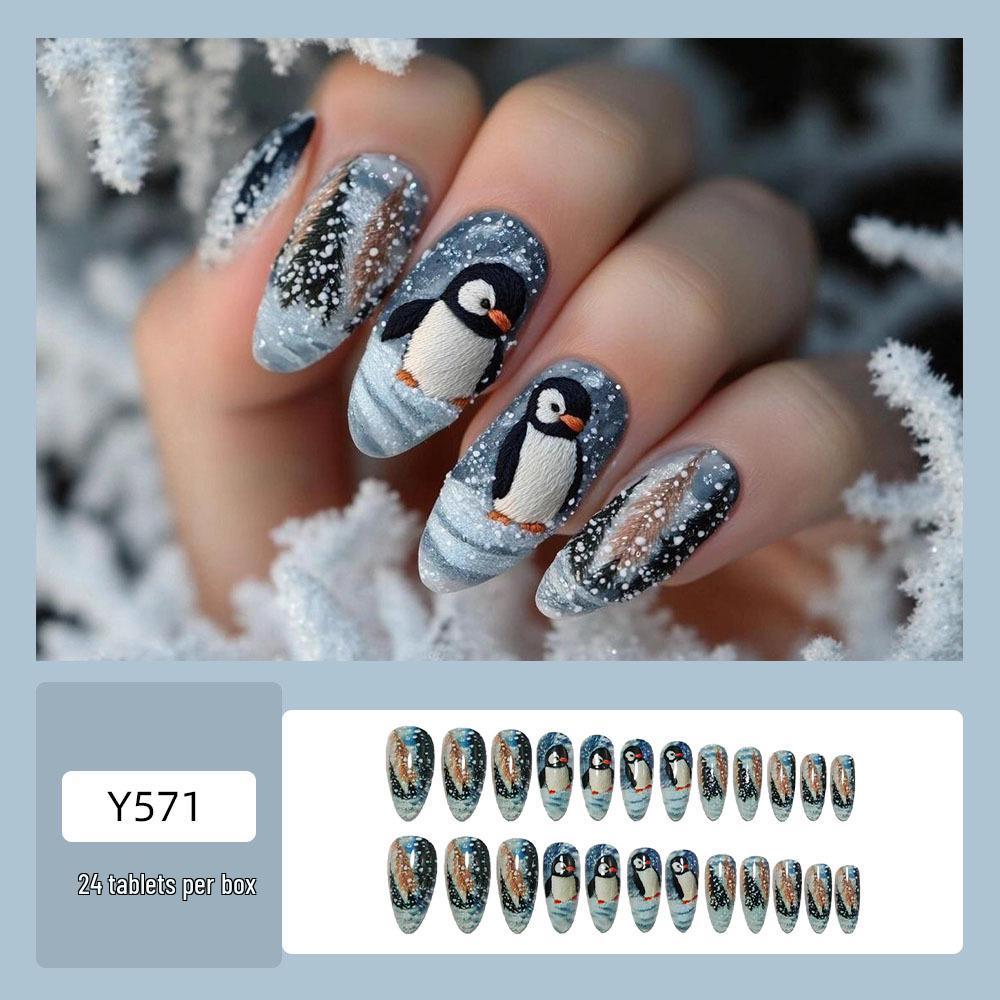 Penguin Winter Snow Nail Art Tips - 24 Detachable, Wearable False Nails
Penguin Winter Snow Nail Art Tips - 24 Detachable, Wearable False Nails