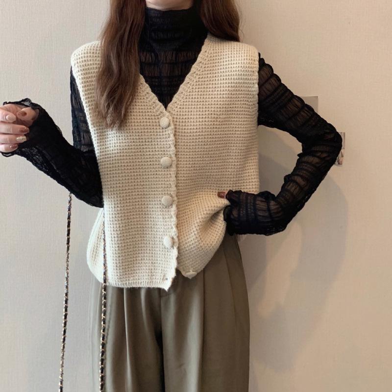 Весна 2024 Женский универсальный свободный вязаный кардиган-жилет без рукавов с V-образным вырезом One Size грязно-белый
Весна 2024 Женский универсальный свободный вязаный кардиган-жилет без рукавов с V-образным вырезом One Size грязно-белый