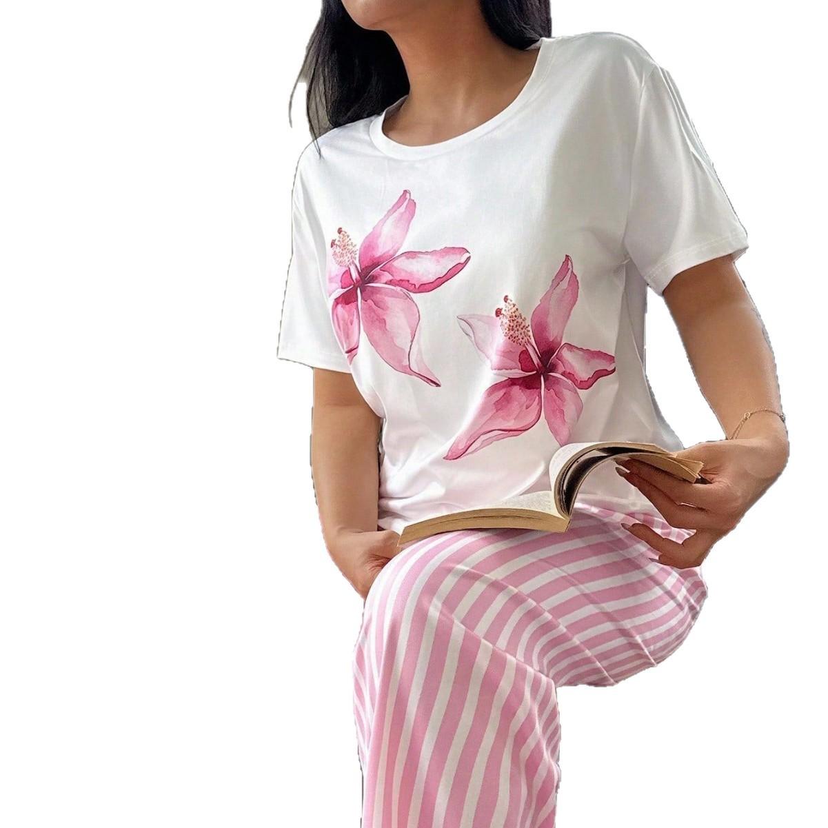 2026 New Summer Ladies Pyjamas Dark Pink Cow Printed Short Sleeved T-shirt and Pants Sleepwear Pajama 2 Pieces Casual Home Wear 1XL
2026 New Summer Ladies Pyjamas Dark Pink Cow Printed Short Sleeved T-shirt and Pants Sleepwear Pajama 2 Pieces Casual Home Wear 1XL