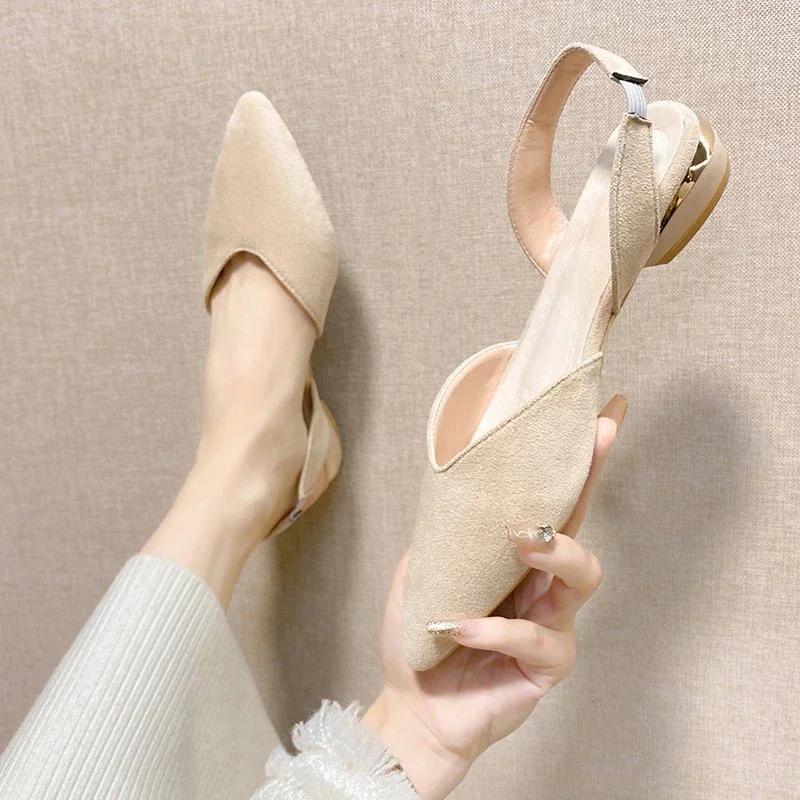 Fashion Women Low heels Sandals 2025 Summer New Fashion Suede Pointed Toe shallow Dress Shoes for Women Casual Slippers Zapatos De Mujer 35
Fashion Women Low heels Sandals 2025 Summer New Fashion Suede Pointed Toe shallow Dress Shoes for Women Casual Slippers Zapatos De Mujer 35