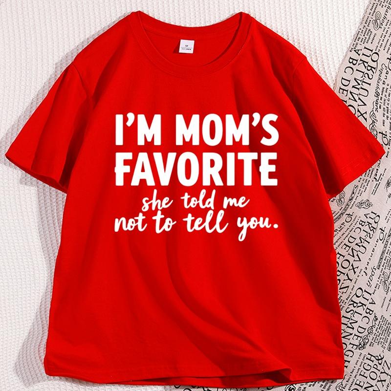 Funny Im Moms Favorite TShirt Cotton Unisex Tee Causal Loose Short Sleeve Tshirt Round Neck Letter Printed T Shirt Basic Tee S
Funny Im Moms Favorite TShirt Cotton Unisex Tee Causal Loose Short Sleeve Tshirt Round Neck Letter Printed T Shirt Basic Tee S