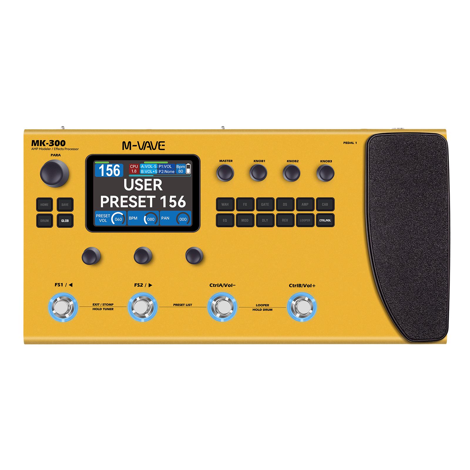 M-VAVE MK-300 Multi-Effects Pedal with Drum Machine & Volume Control for Guitar/Bass
M-VAVE MK-300 Multi-Effects Pedal with Drum Machine & Volume Control for Guitar/Bass