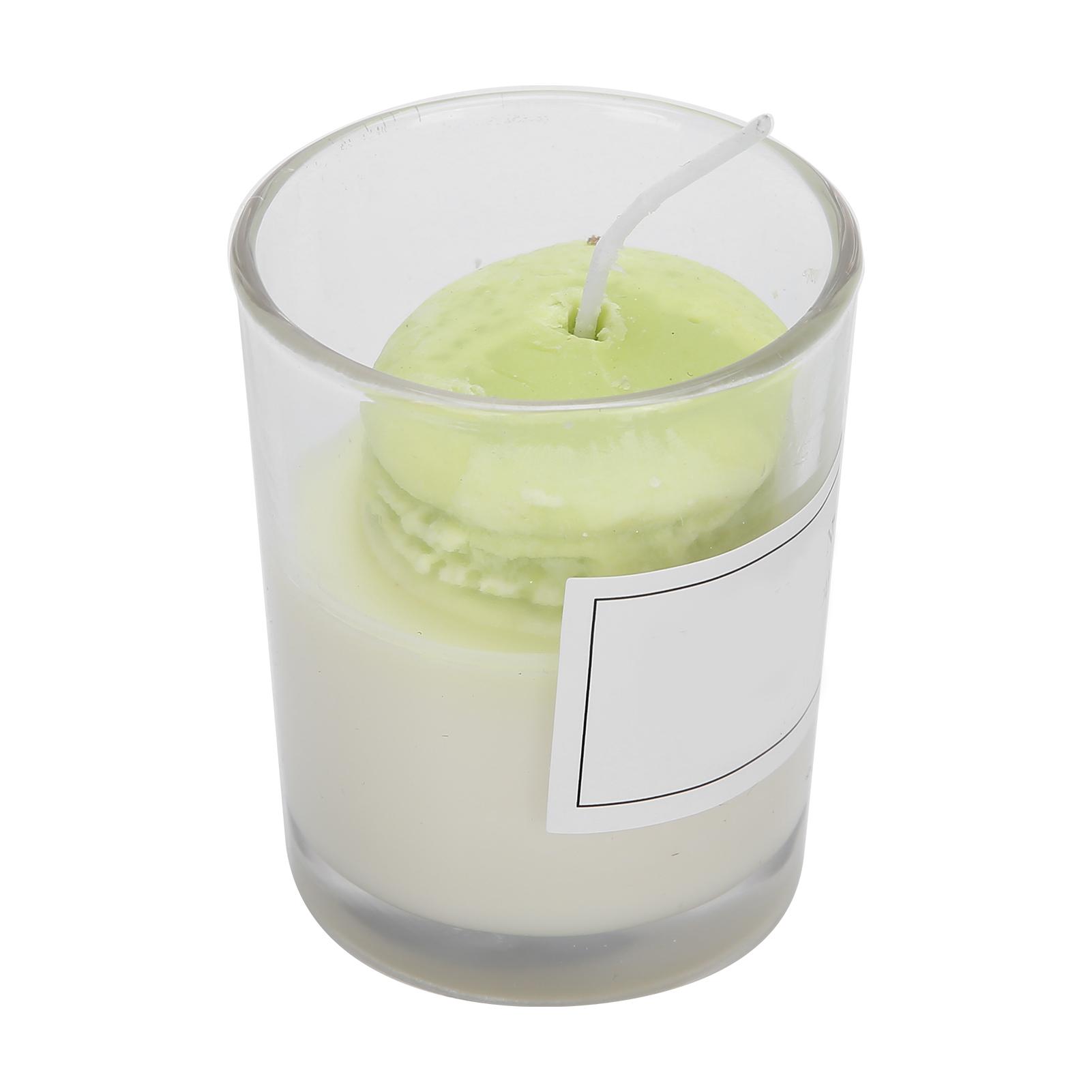 Ароматерапевтическая свеча Портативная Милая Романтическая свеча со стеклянным стаканом Домашнее украшение ПодарокЗеленый зелёный