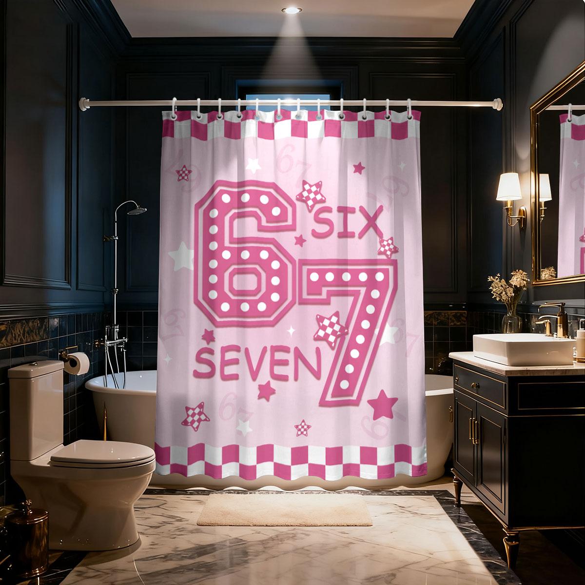 1pc Pink Six Seven Printed Waterproof Shower Curtain Partition Privacy Hanging Curtain With 12 Hooks Multiple Sizes 90x180cm
1pc Pink Six Seven Printed Waterproof Shower Curtain Partition Privacy Hanging Curtain With 12 Hooks Multiple Sizes 90x180cm