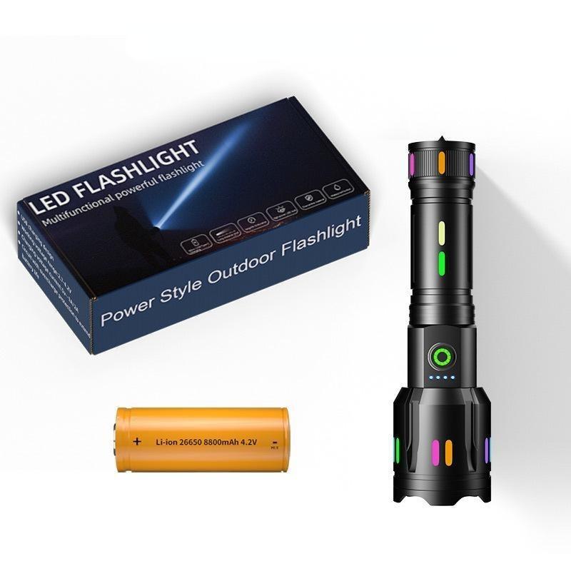 Мощный прожектор с большим радиусом действия, светодиодный фонарик с флуоресцентной поглощающей пленкой, светящийся цветной зум-фонарик для кемпинга, чрезвычайных ситуаций Indicator light+battery
Мощный прожектор с большим радиусом действия, светодиодный фонарик с флуоресцентной поглощающей пленкой, светящийся цветной зум-фонарик для кемпинга, чрезвычайных ситуаций Indicator light+battery