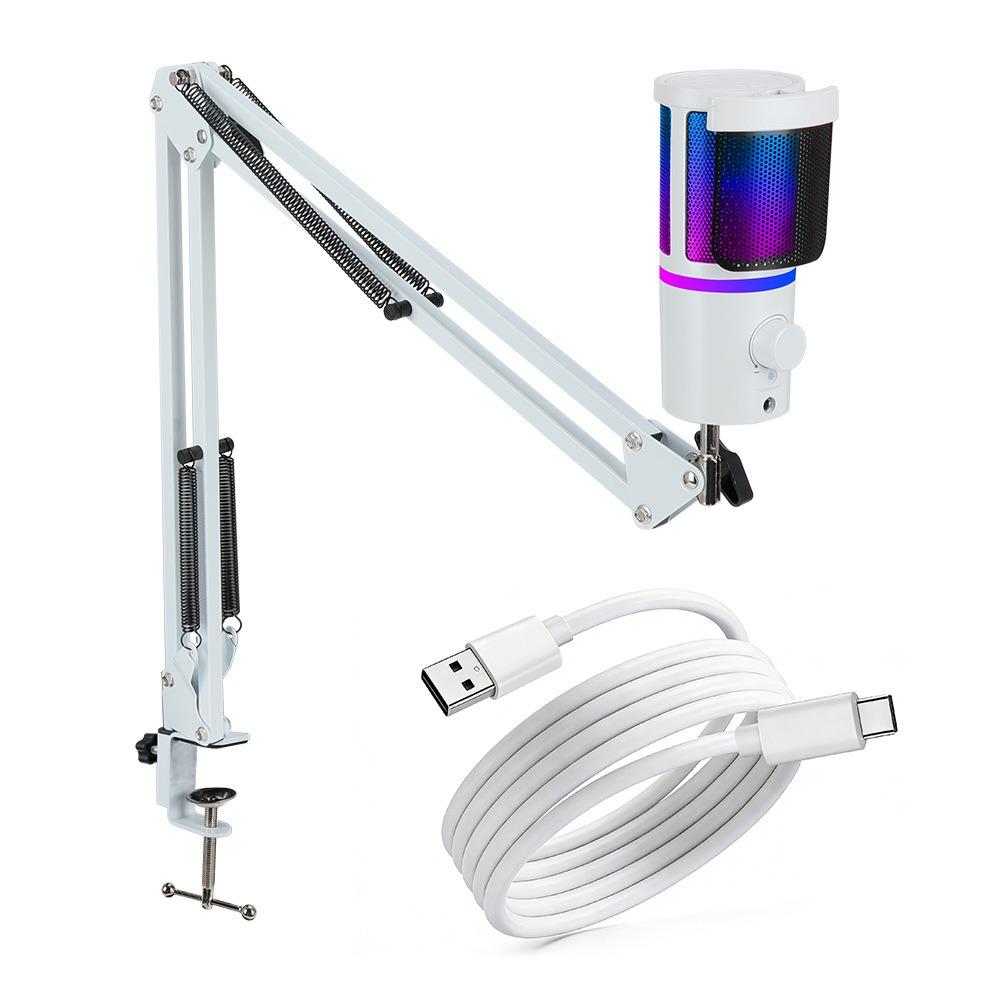 Professional RGB USB Microphone Kit with Boom Arm, Mute Button & Gain Control for Gaming, Streaming, PC, PS5, Mac, Android білий
Professional RGB USB Microphone Kit with Boom Arm, Mute Button & Gain Control for Gaming, Streaming, PC, PS5, Mac, Android білий