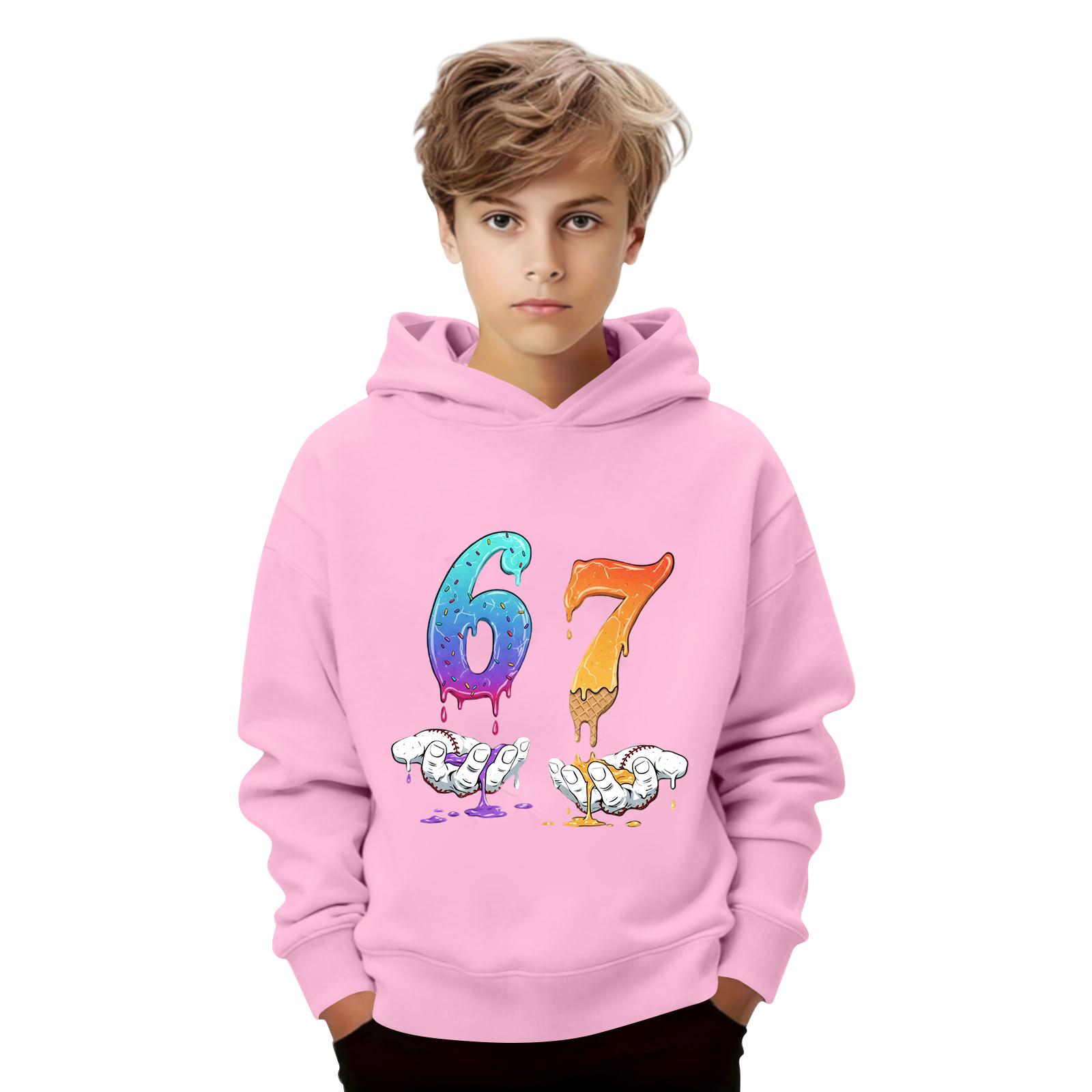 Kids Long Sleeve Pullover Hoodie Loose Fit Sweatshirt with Number Graphic Print Casual Comfortable Lightweight Top for Boys and Girls 160 рожевий
Kids Long Sleeve Pullover Hoodie Loose Fit Sweatshirt with Number Graphic Print Casual Comfortable Lightweight Top for Boys and Girls 160 рожевий