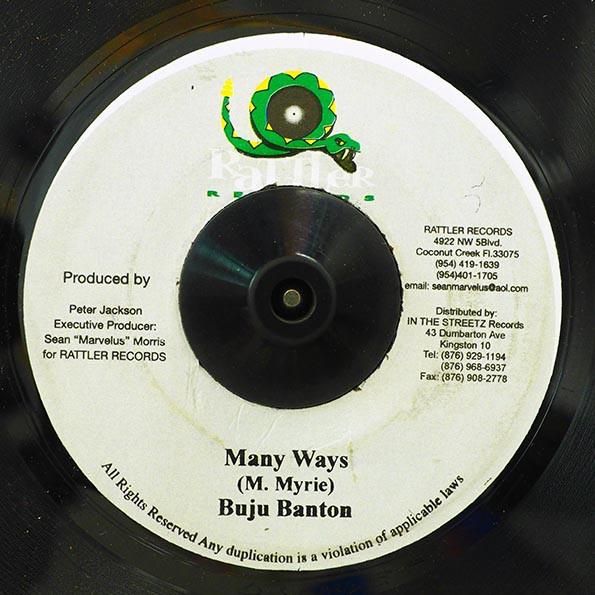 7inch Record BUJU BANTON - Many Ways NONE Rattler Records Jamaica Reggae, Ska & Dub Used
7inch Record BUJU BANTON - Many Ways NONE Rattler Records Jamaica Reggae, Ska & Dub Used