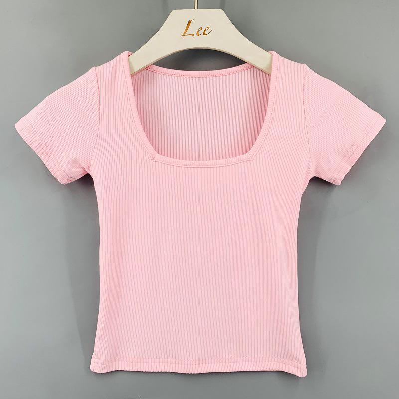Korean Slimming Cropped T-shirt with Square Neck One Size
Korean Slimming Cropped T-shirt with Square Neck One Size