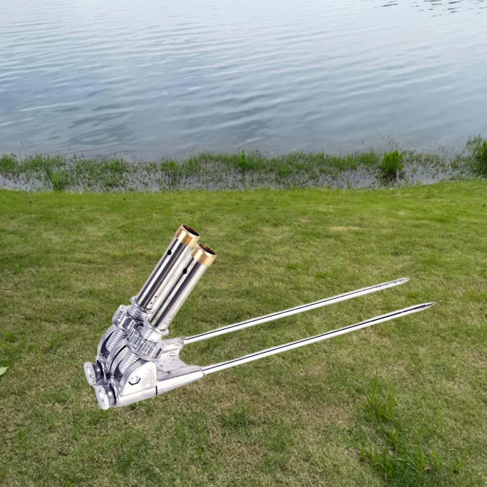 Fishing Pole Holder Adjustable Tool Double Rod Bracket Ground Support for
Fishing Pole Holder Adjustable Tool Double Rod Bracket Ground Support for