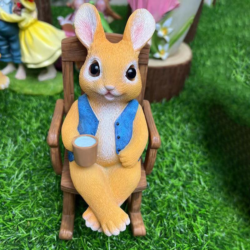Кавайная скульптура кресла-качалки с кроликом, мультяшная изысканная настольная фигурка пасхального кролика, прочное креативное украшение из смолы в виде кролика 1pcs
Кавайная скульптура кресла-качалки с кроликом, мультяшная изысканная настольная фигурка пасхального кролика, прочное креативное украшение из смолы в виде кролика 1pcs