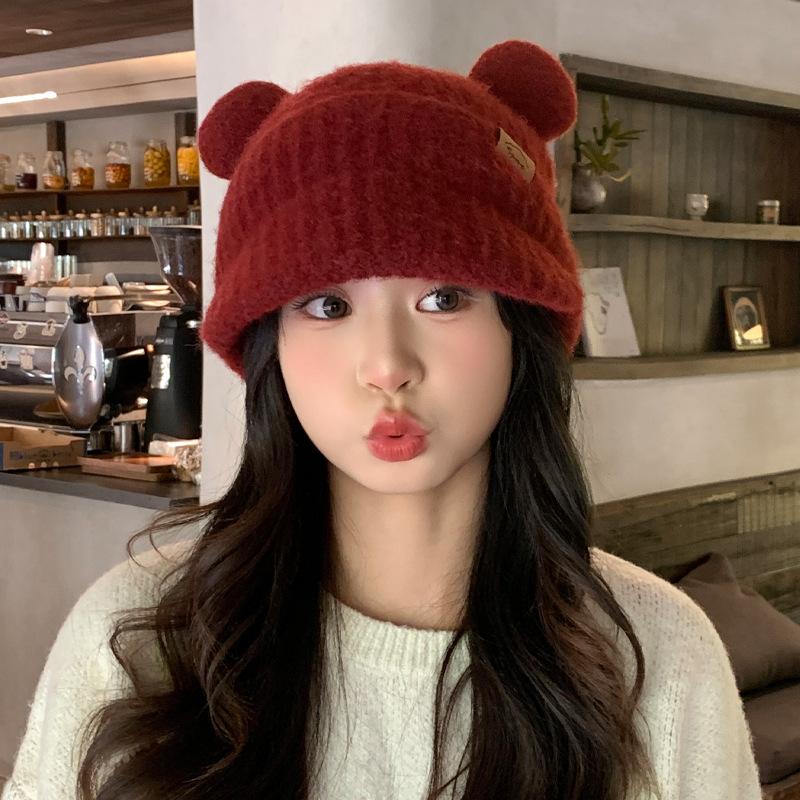 Lady Sweet and Versatile Bear Ears Knitted Wool Hat FallSeason and ColdSeason DailyWear Windproof Head Hat Outside Warm Hat average size
Lady Sweet and Versatile Bear Ears Knitted Wool Hat FallSeason and ColdSeason DailyWear Windproof Head Hat Outside Warm Hat average size