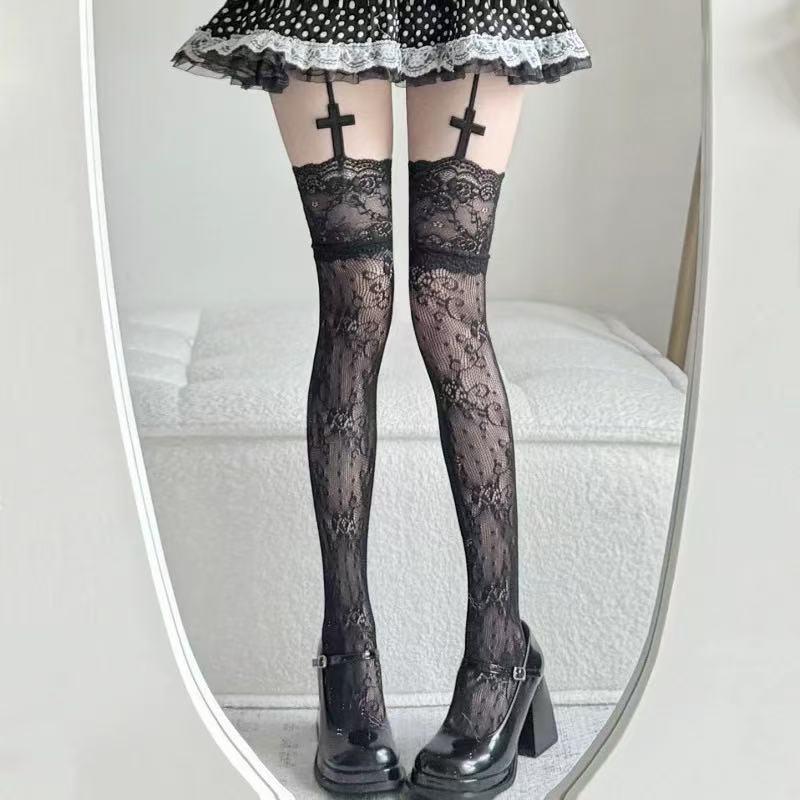 1 Pair Cross Sexy Lace Pattern Ultra-Thin Hollow Out Suspender Pantyhose Fishnet Tights for Women, Anti-Snag & Non-Slip, Suitabl M чорний
1 Pair Cross Sexy Lace Pattern Ultra-Thin Hollow Out Suspender Pantyhose Fishnet Tights for Women, Anti-Snag & Non-Slip, Suitabl M чорний