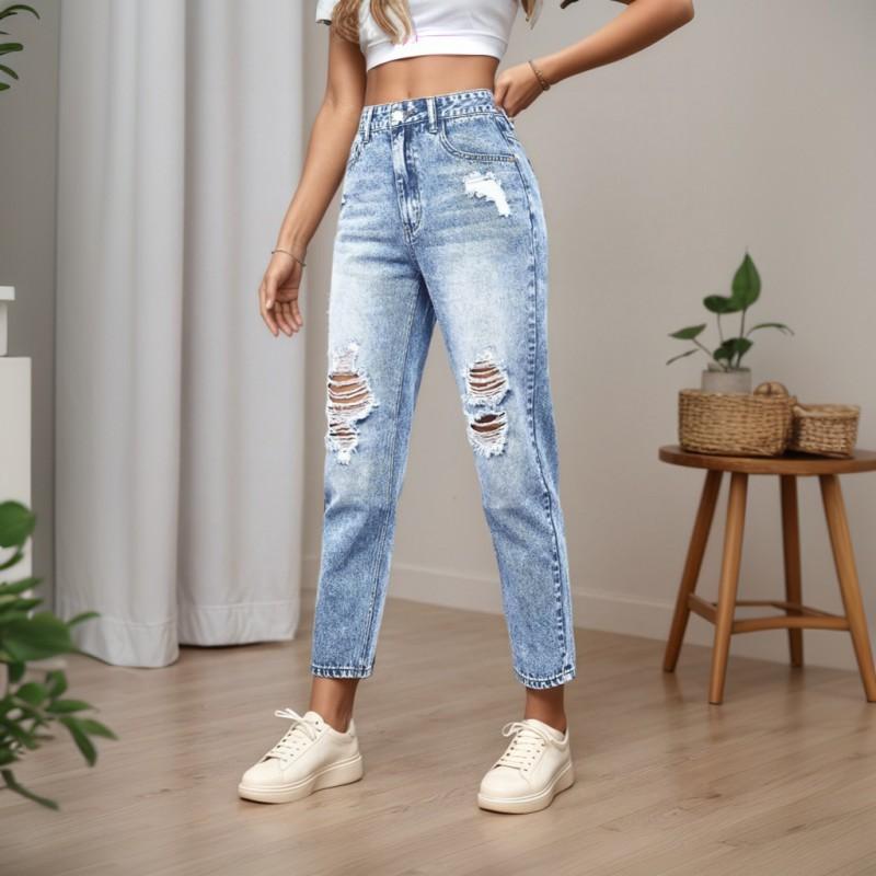 Women s Cut Hole Slim Jeans Casual Slimming Tapered Mom Cotton XS светло-синий
Women s Cut Hole Slim Jeans Casual Slimming Tapered Mom Cotton XS светло-синий