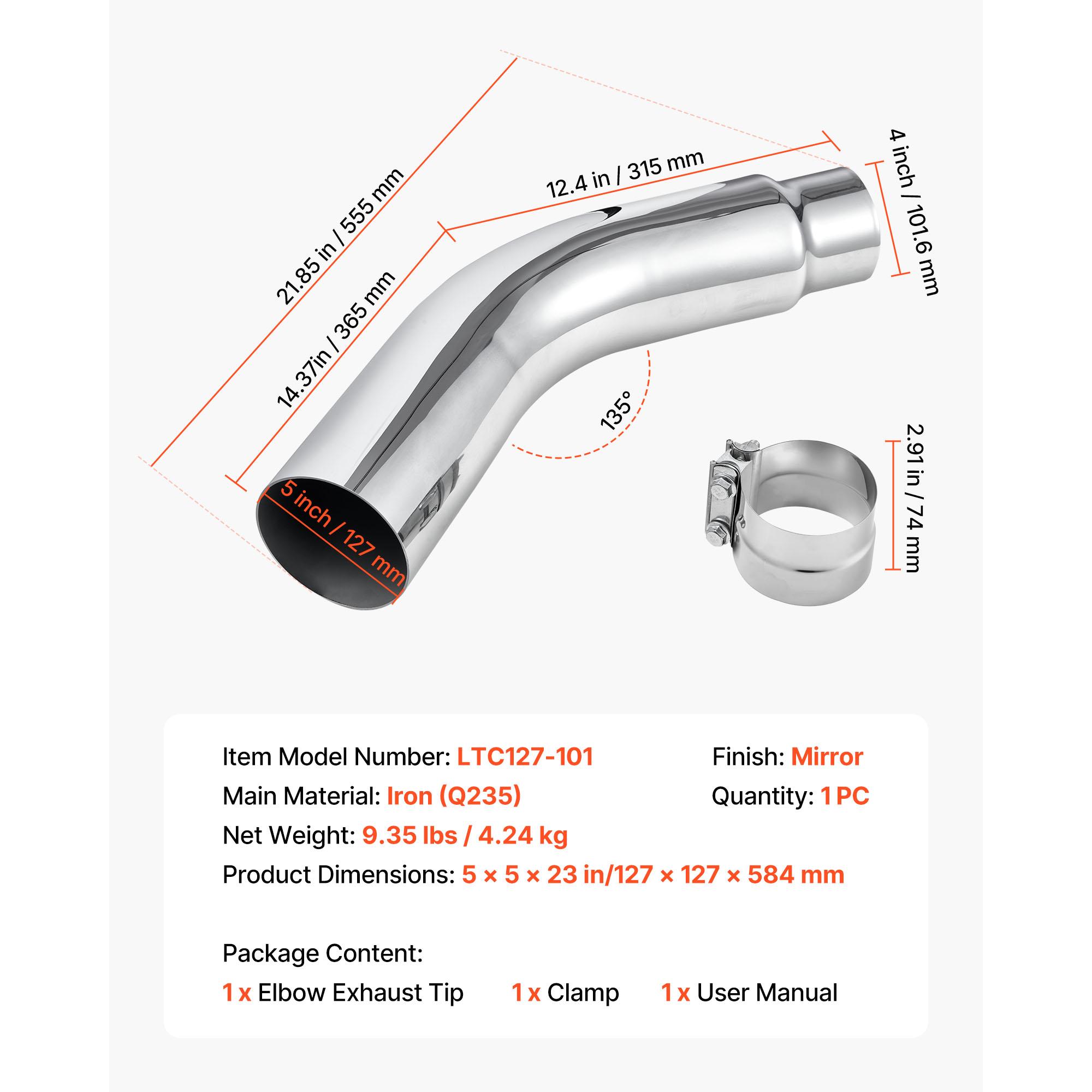 SucceBuy Elbow Exhaust Tip Chrome Turn Down Exhaust Tip w/ Clamp for Truck Car Chrome Structure for High Temperature Resistance 4inch 5inch
SucceBuy Elbow Exhaust Tip Chrome Turn Down Exhaust Tip w/ Clamp for Truck Car Chrome Structure for High Temperature Resistance 4inch 5inch