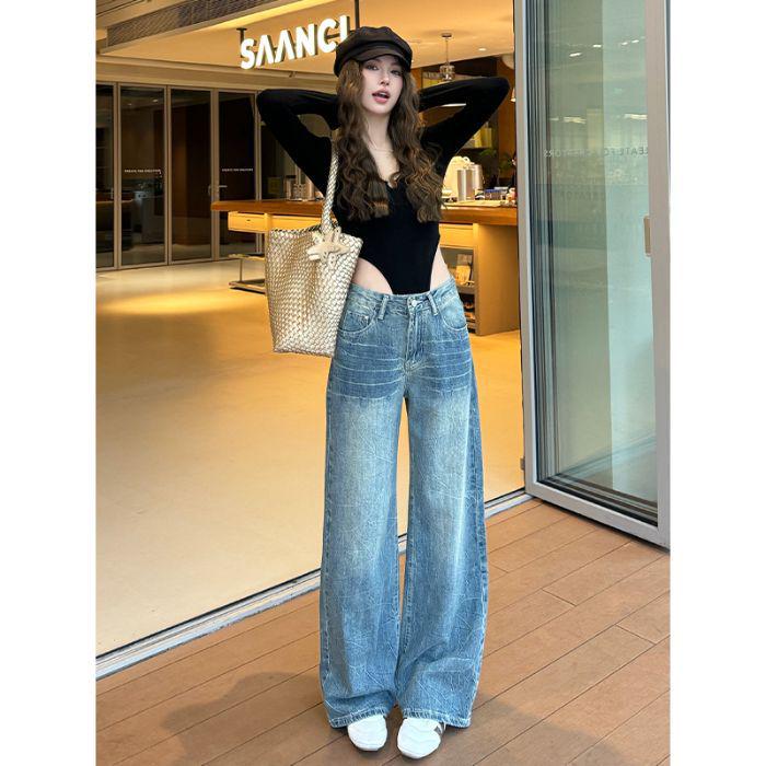 Light Blue Wide-Leg Jeans for Women - Winter 2026; Washed, Loose, Slimming Pear-Shaped Fit. Extra Small
Light Blue Wide-Leg Jeans for Women - Winter 2026; Washed, Loose, Slimming Pear-Shaped Fit. Extra Small