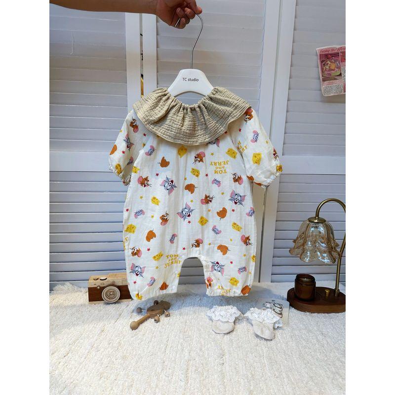 Foreign Trade Japanese Order 2025 Summer and Autumn New Style Baby Girl Cute Cartoon One-Piece Romper Pure Cotton Double-Sided Gauze Tom and Jerry (with Saliva Towel) 80
Foreign Trade Japanese Order 2025 Summer and Autumn New Style Baby Girl Cute Cartoon One-Piece Romper Pure Cotton Double-Sided Gauze Tom and Jerry (with Saliva Towel) 80