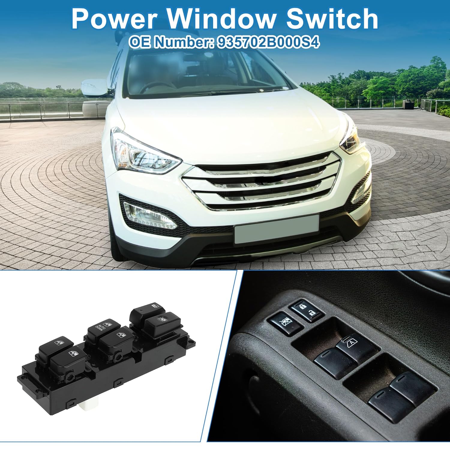 1 AUTODOWN Power Window Switch No.935702B000S4 Front Left Driver Side Window Control Switch for Hyundai Santa Fe 2007-2011 Black
1 AUTODOWN Power Window Switch No.935702B000S4 Front Left Driver Side Window Control Switch for Hyundai Santa Fe 2007-2011 Black