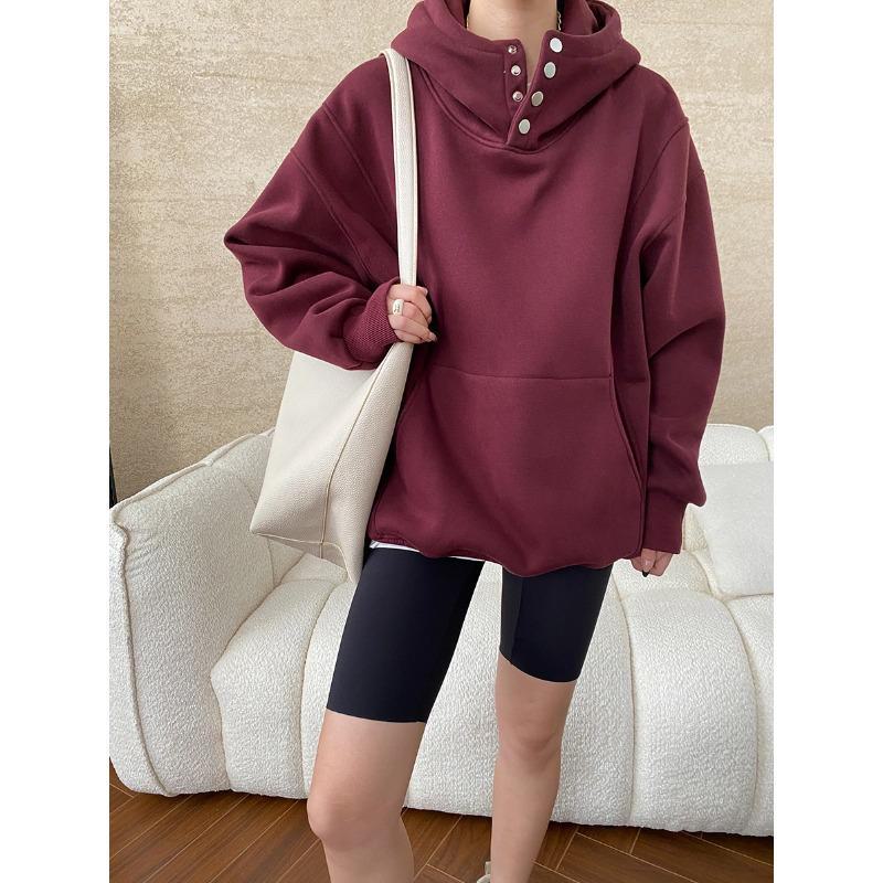 Sinan Split Design Stand Collar Loose Hooded Velvet Sweater SN6731 One Size 
Sinan Split Design Stand Collar Loose Hooded Velvet Sweater SN6731 One Size