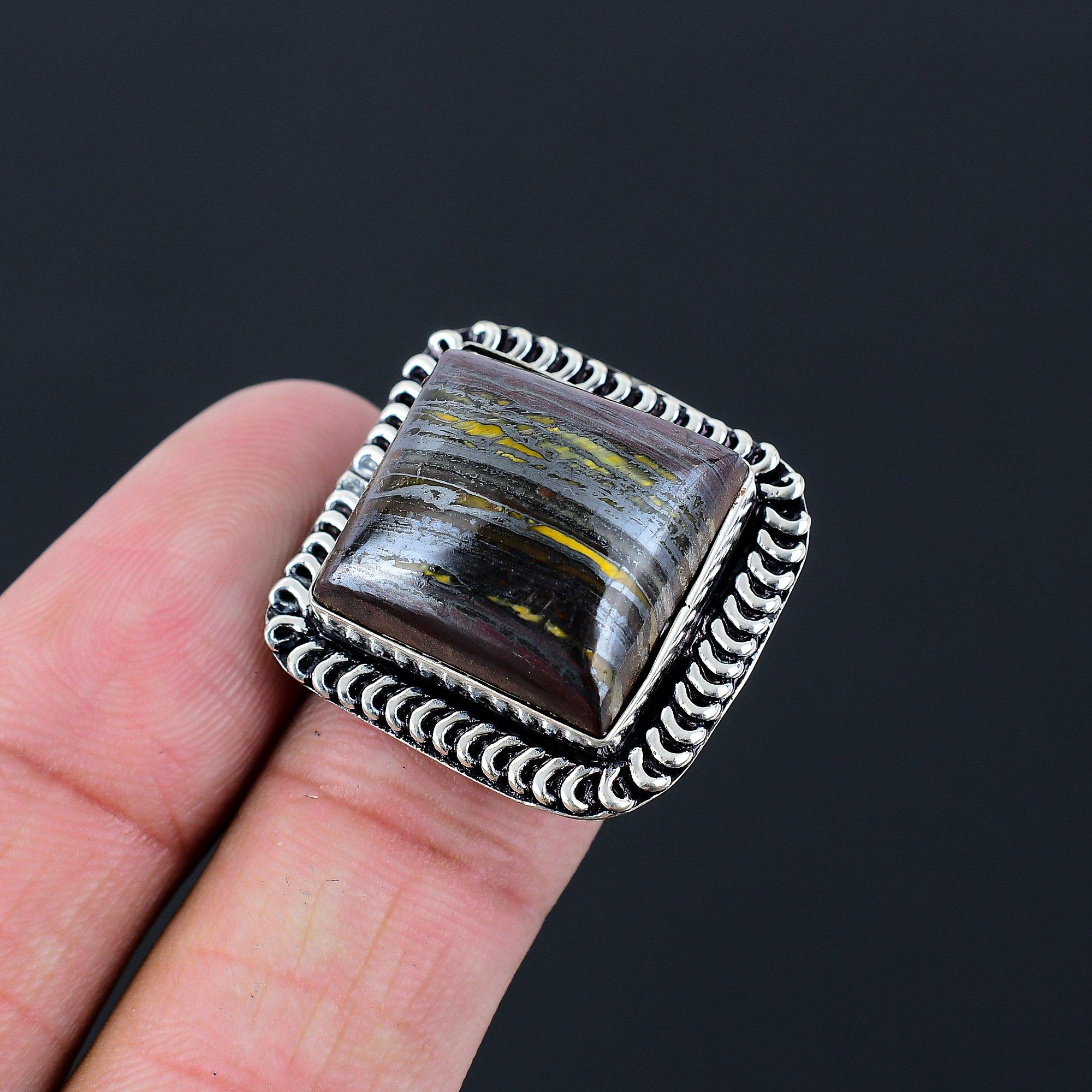 Square Iron Iron Tiger Eye Gemstone 925 Sterling Silver Stackable Ring Size 7.5 7.5
Square Iron Iron Tiger Eye Gemstone 925 Sterling Silver Stackable Ring Size 7.5 7.5