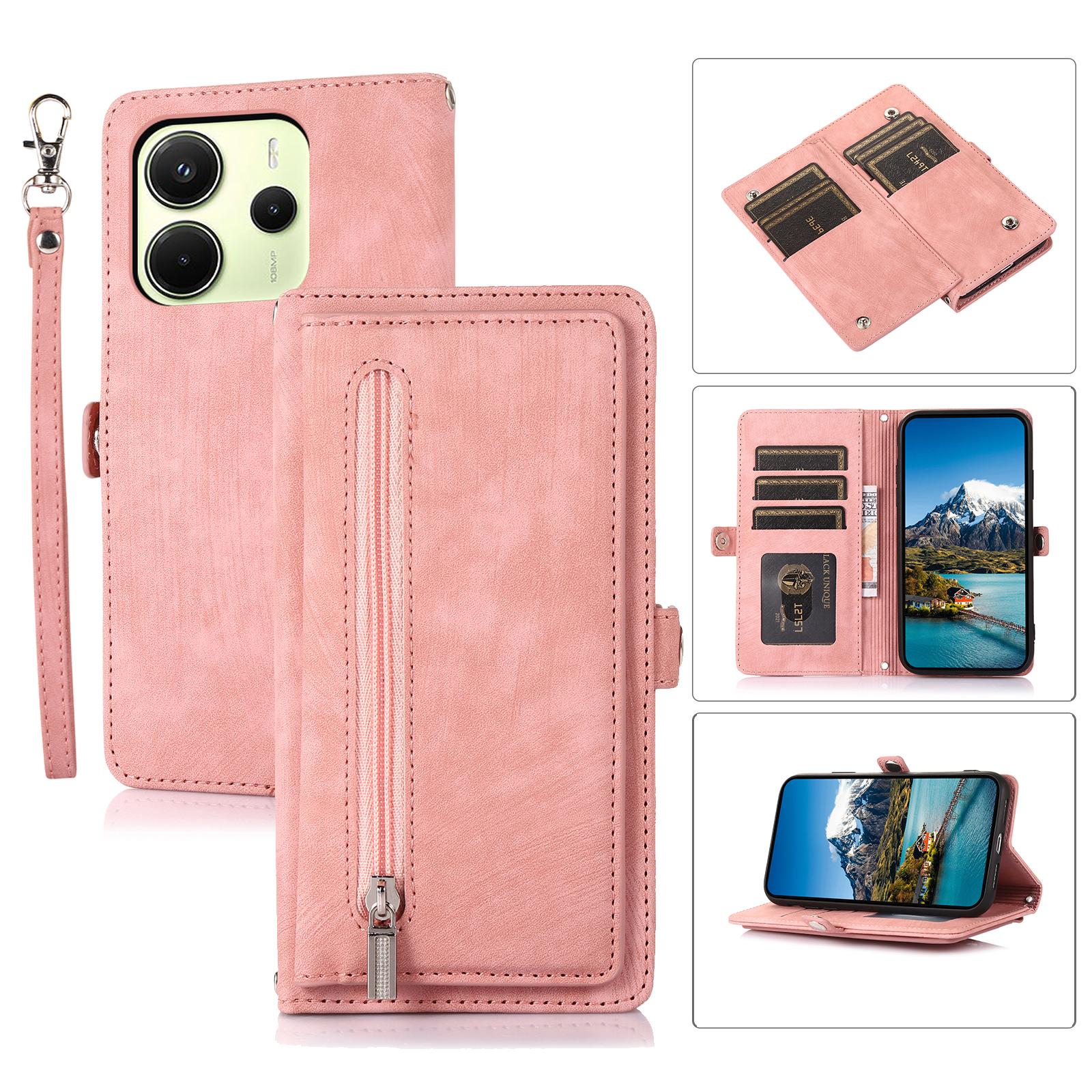 For Xiaomi Redmi Note 14 4G (163.25mm) Case Zipper Pocket 9 Card Slots PU Leather Phone Cover with Wrist Rose Gold
For Xiaomi Redmi Note 14 4G (163.25mm) Case Zipper Pocket 9 Card Slots PU Leather Phone Cover with Wrist Rose Gold