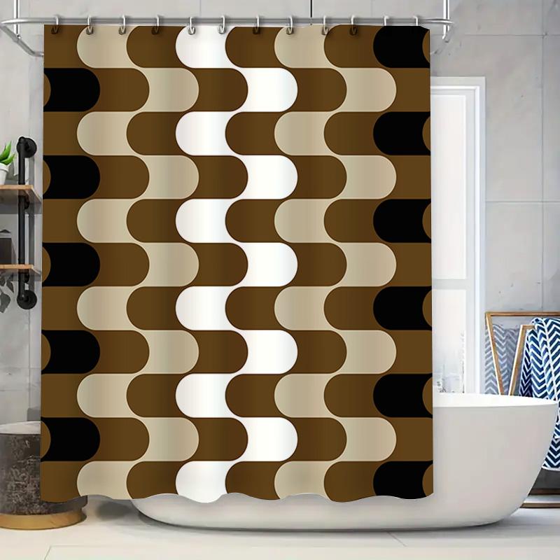 Bathroom Decoration Shower Curtain White Beige Black Curved Lines Waterproof Fabric Modern Home Decor W60H190(CM)-1 Pcs
Bathroom Decoration Shower Curtain White Beige Black Curved Lines Waterproof Fabric Modern Home Decor W60H190(CM)-1 Pcs