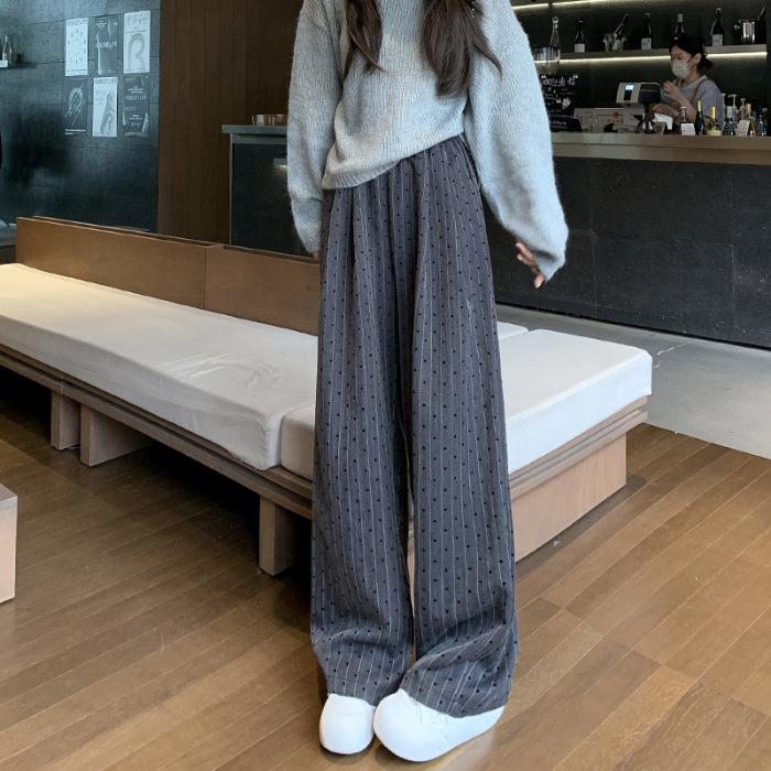 Elastic Waist Khaki Polka Dot Striped Suit Pants Floor Wide Leg for Women Autumn S темно-серого
Elastic Waist Khaki Polka Dot Striped Suit Pants Floor Wide Leg for Women Autumn S темно-серого