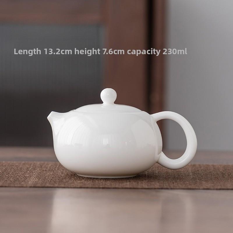 White Porcelain Teapot Handmade Ceramic Kungfu Tea Set with Side Handle Xishi Style 201-300ml
White Porcelain Teapot Handmade Ceramic Kungfu Tea Set with Side Handle Xishi Style 201-300ml