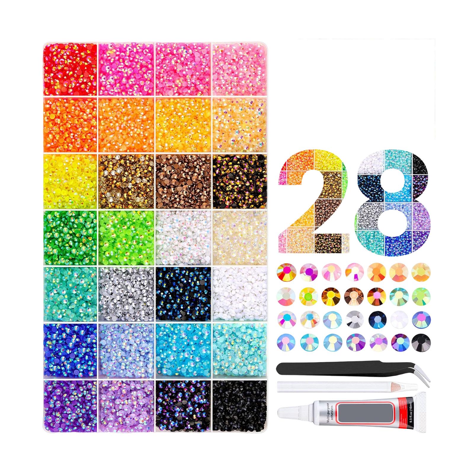 28 Compartments Nail Art Rhinestones Set with Glue Pen and Tweezers for DIY Nail Decoration and Crafting Accessories One Size
28 Compartments Nail Art Rhinestones Set with Glue Pen and Tweezers for DIY Nail Decoration and Crafting Accessories One Size