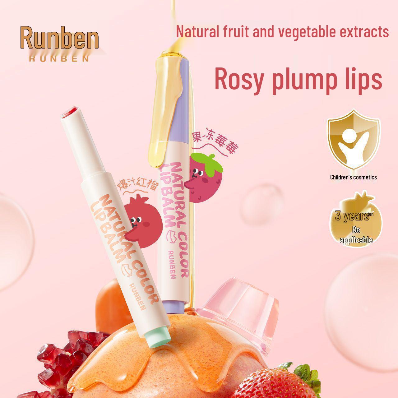 Runben Kids Natural Tinted Lip Balm - Moisturizing and Nourishing for Babies and Little Girls, Autumn/Winter Anti-Chapping Formula.
Runben Kids Natural Tinted Lip Balm - Moisturizing and Nourishing for Babies and Little Girls, Autumn/Winter Anti-Chapping Formula.