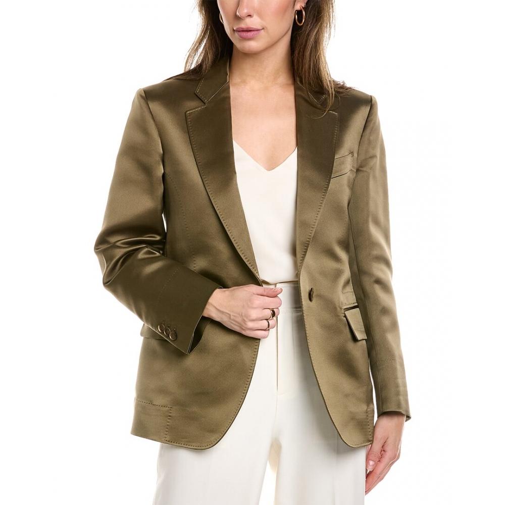 Salvatore Ferragamo Шелковый блейзер Ferragamo хаки 
Salvatore Ferragamo Шелковый блейзер Ferragamo хаки