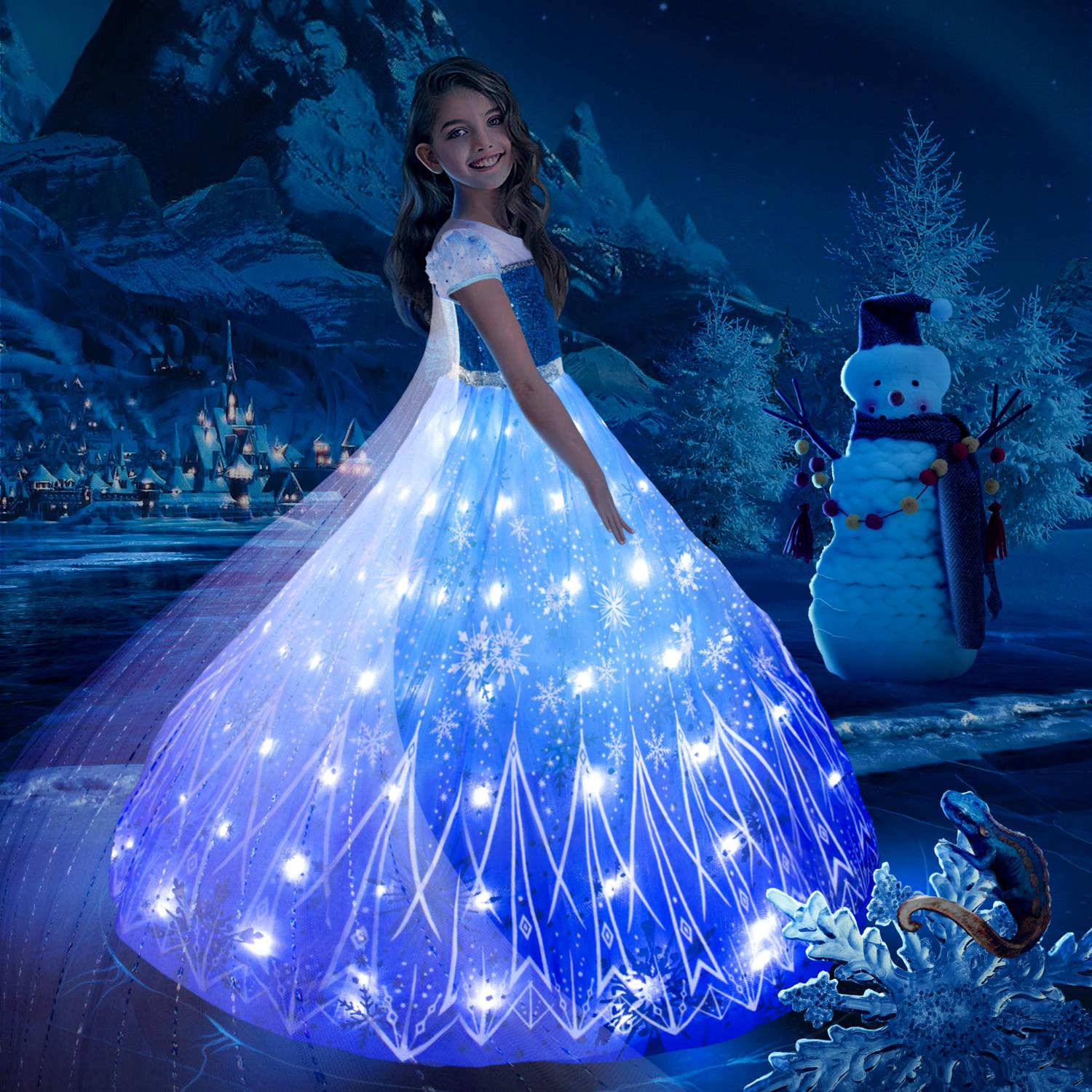 Uporpor Frozen Princess Elsa LED Light Up Платье для девочек Дети Косплей Вечеринка Одежда Снежная королева Карнавал Рождественский выпускной вечер
Uporpor Frozen Princess Elsa LED Light Up Платье для девочек Дети Косплей Вечеринка Одежда Снежная королева Карнавал Рождественский выпускной вечер