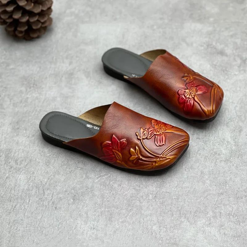 Модные ретро-ностальгические мягкие кожаные женские тапочки с ручной росписью, летние женские туфли, сандалии, обувь Mueller 40
Модные ретро-ностальгические мягкие кожаные женские тапочки с ручной росписью, летние женские туфли, сандалии, обувь Mueller 40
