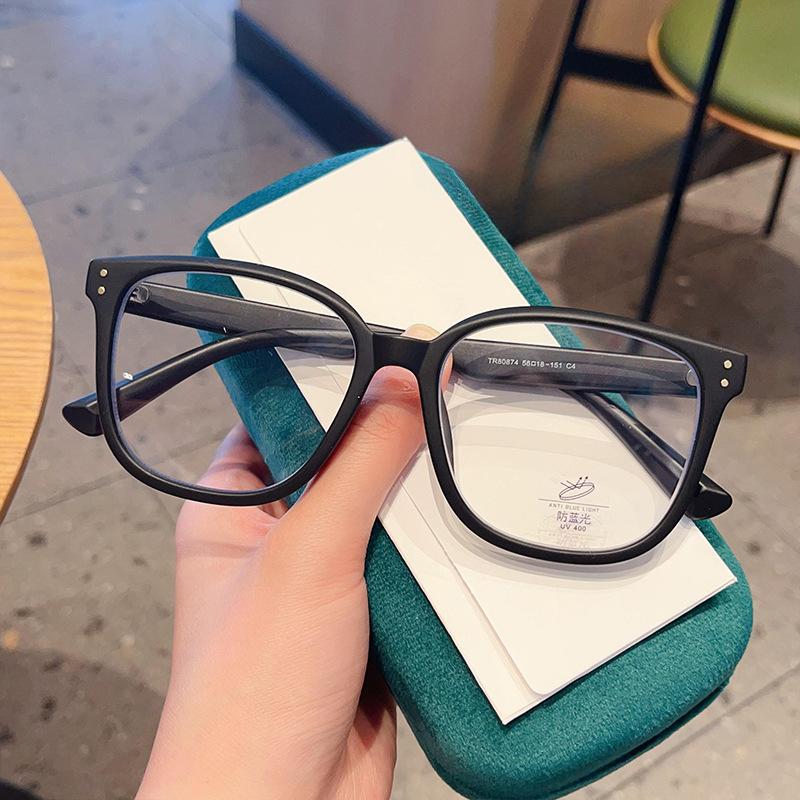 Модная модная маленькая красная книжка, большая черная оправа, овальная оправа TR90 для очков с сетчатыми красными глазами, которая может сочетаться с градусами.